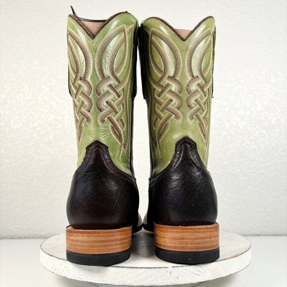NEW Lane Capitan Mens Cowboy Boots CISCO 9.5D Brown Green Western Square Toe - Picture 3 of 10